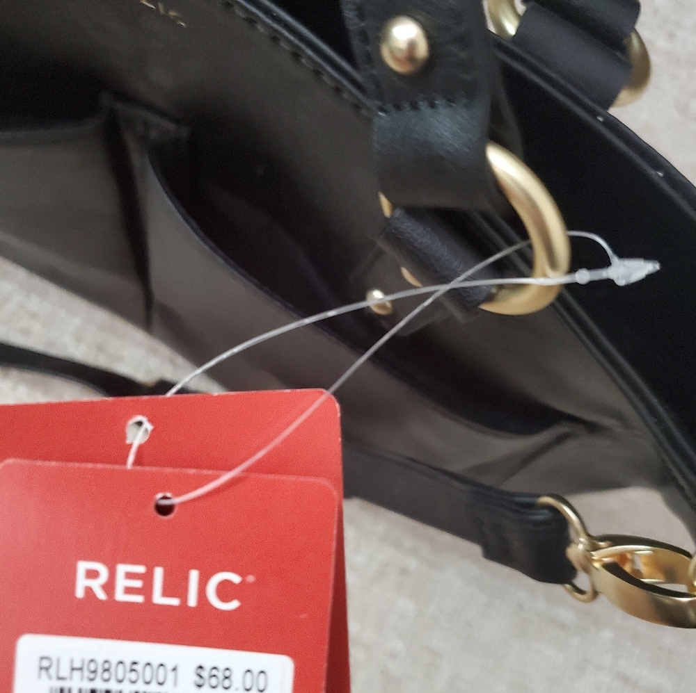 relic by fossil black faux leather tote bag - Picture 6 of 7